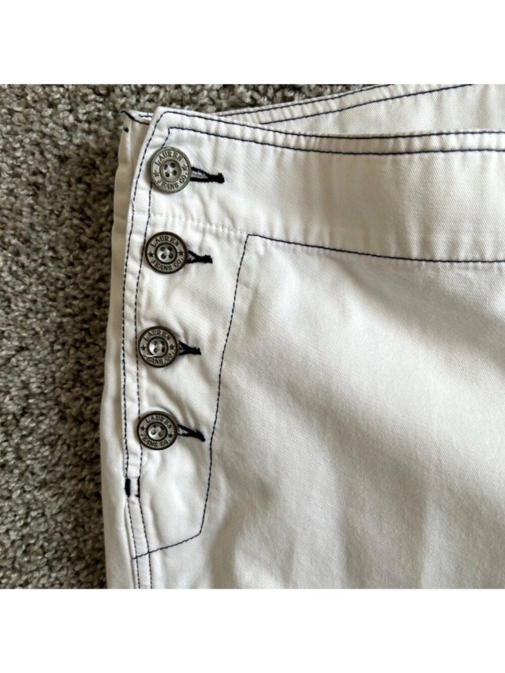 Ralph Lauren Women's Sz 8 White Sailor Pants Button Detail Wide Leg Crop - Picture 6 of 10